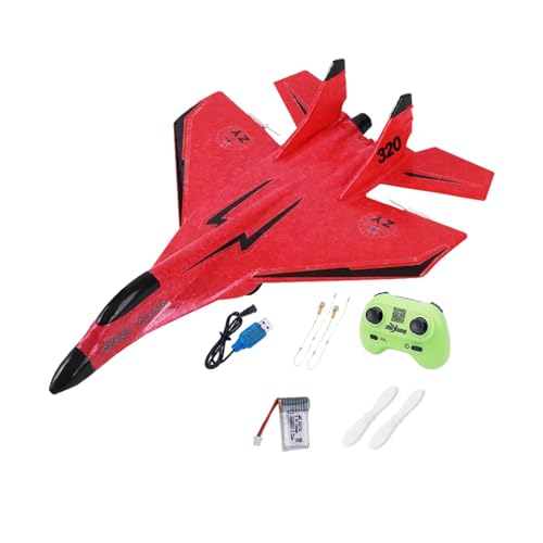Perfeclan Starrflügelflugzeug RC-Segelflugzeug mit Nachtlicht RC-Schaumflugzeug-Modellspielzeug RC-Flugzeugspielzeug Outdoor-Spielzeug Leicht zu steuerndes, Rot von Perfeclan