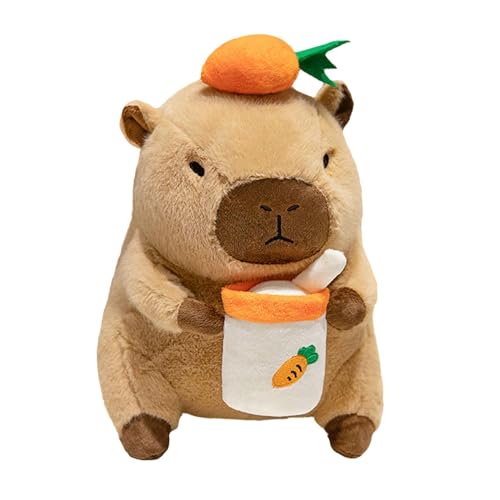 Perfeclan Süßes Capybara-Plüschtier, Capybara-Plüschtier, Heimdekoration, Cartoon-Plüschtier, Plüsch-Capybara-Puppe, 40cm Karotte von Perfeclan