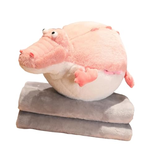 Perfeclan Süßes Krokodil-Plüschkissen, großes gefülltes Kissen, Decke, Puppe mit Decke, Tier, Stofftier für Zuhause, Sofa, Kindergeschenke Perfeclan Süßes Krokodil-Plüschkissen, großes gefülltes Kissen, Decke, Puppe mit Decke, Tier, Stofftier für Zuhause, Sofa, Kindergeschenke von Perfeclan