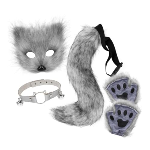 Perfeclan Tierhalsband und Schwanz-Set, Halloween-Gesichtsmaske für Festivals, Geburtstage, Foto-Requisiten, Dunkelgrau Perfeclan Tierhalsband und Schwanz-Set, Halloween-Gesichtsmaske für Festivals, Geburtstage, Foto-Requisiten, Dunkelgrau von Perfeclan