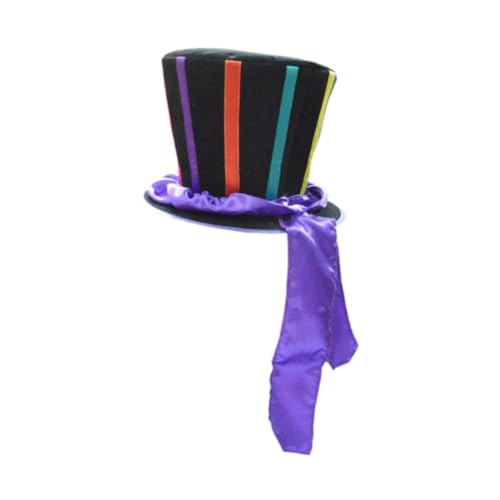 Perfeclan Top -Hutkostümzubehör zeremonielles Kostümkleid mit farbenfrohen Bändern Nicht gewebte Kopfbedeckung für Cosplay für Karneval von Perfeclan