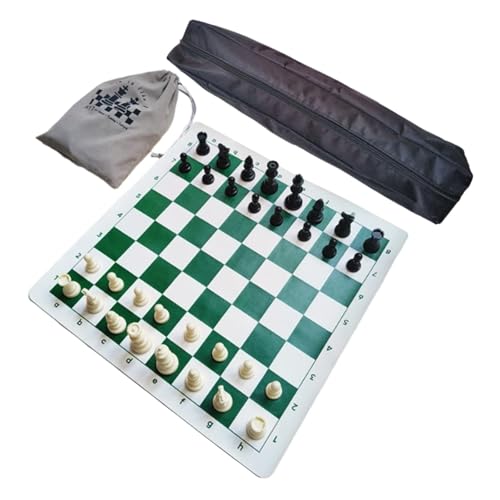 Perfeclan Tragbares Schachspiel mit Figuren, leichtes Roll-up-Schachspielset, Reisebrettspiel für Erwachsene, Zuhause, Familientreffen, 34cm Matte Perfeclan Tragbares Schachspiel mit Figuren, leichtes Roll-up-Schachspielset, Reisebrettspiel für Erwachsene, Zuhause, Familientreffen, 34cm Matte von Perfeclan