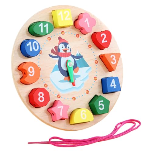 Perfeclan Uhr mit Farbsortierfunktion aus Holz, Lernspielzeug, einzigartiges, farbenfrohes Lernspielzeug für die frühe Kindheit, Lernzeit-Aktivitätsset für den von Perfeclan