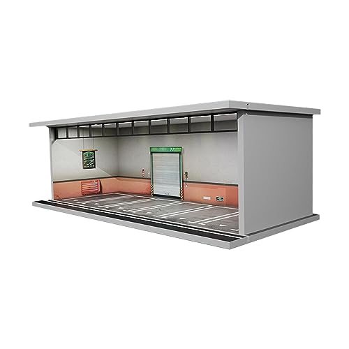 Perfeclan Vitrine für Modellautos aus Druckguss, Simulation eines Parkplatz-Vitrine im Maßstab 1:64 mit Lichtern für Sammlergeschenke, Tiefgarage von Perfeclan