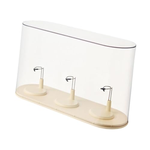 Perfeclan Vitrine für Plüschpuppen, Schutzhülle, Tischplatte, für 3 Puppen, staubdichter Behälter, Organizer, Vitrine für 15 cm Puppen, Creme Perfeclan Vitrine für Plüschpuppen, Schutzhülle, Tischplatte, für 3 Puppen, staubdichter Behälter, Organizer, Vitrine für 15 cm Puppen, Creme von Perfeclan