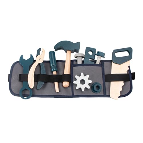Perfeclan -Werkzeuggürtel-Set, Konstruktionswerkzeuge, Schraubenschlüssel, Bolzen, Rollenspiel, pädagogisches Holzwerkzeug-Spielset für Perfeclan -Werkzeuggürtel-Set, Konstruktionswerkzeuge, Schraubenschlüssel, Bolzen, Rollenspiel, pädagogisches Holzwerkzeug-Spielset für von Perfeclan