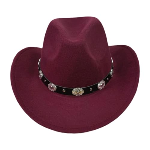 Perfeclan Western Cowboyhut Jazzhut für Auftritte Karneval Erwachsene Kostüm, Weinrot Perfeclan Western Cowboyhut Jazzhut für Auftritte Karneval Erwachsene Kostüm, Weinrot von Perfeclan