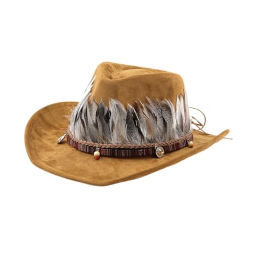 Perfeclan Western Cowboyhut Stilvoller Cowgirl Hut für Feiertage Themenparty -Musikfestivals, Khaki Perfeclan Western Cowboyhut Stilvoller Cowgirl Hut für Feiertage Themenparty -Musikfestivals, Khaki von Perfeclan