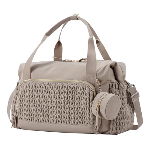 Perfeclan Wickeltasche, Tragetasche für Mütter, Schultertasche, stilvolle Aufbewahrungstasche fürs Kinderzimmer, leichte Schwangerschaftstasche, Braun Perfeclan Wickeltasche, Tragetasche für Mütter, Schultertasche, stilvolle Aufbewahrungstasche fürs Kinderzimmer, leichte Schwangerschaftstasche, Braun von Perfeclan