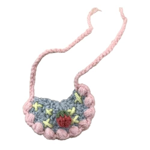 Perfeclan Wollgarn gestrickte Labbe -Kleidung Accessoires dekorativ niedlich handgefertigt für Stofftiere Spielzeug Mehrzweck, Erdbeere von Perfeclan