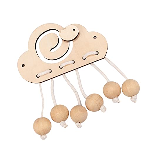 Perfeclan Holz Sensory Board Spielzeug Entwicklungsspielzeug Feinmotorik Lernpuzzles Lehrhilfen Sensory Activity Boards für Vorschulkindergarten, Perlen von Perfeclan