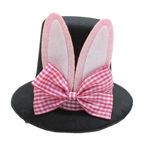 Perfeclan Zylinder-Haarspange, entzückendes -Haar-Accessoire für Karneval, Halloween, Festival, Rosa Und Weiße Schleife Perfeclan Zylinder-Haarspange, entzückendes -Haar-Accessoire für Karneval, Halloween, Festival, Rosa Und Weiße Schleife von Perfeclan