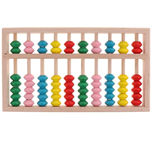 Wooden Abacus Classic Zählwerkzeug, Chinesischer Taschenrechner, Zählrahmen Lernspielzeug Mit 70 Bunten Perlen von Perfeclan
