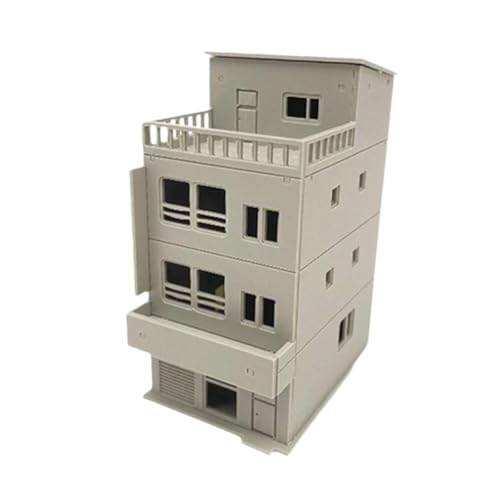 Perfeclan 1/64 Miniature Japanisches Haus zusammengebautes Modell, DIY Malerei Railway Layout -Modell für Modellbahn, Architekturmodell, 9.3cmx14.9cmx19.3cm von Perfeclan