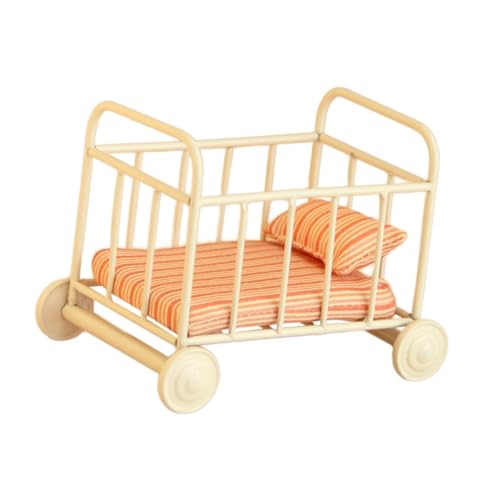 Perfeclan 1: 12 Miniaturpuppenhause Krippenbett mit Matratze Foto Requisiten Miniatur Kleinkinder Bett für Fenster Display Mikrolandschaft Dekor, Streifen Perfeclan 1: 12 Miniaturpuppenhause Krippenbett mit Matratze Foto Requisiten Miniatur Kleinkinder Bett für Fenster Display Mikrolandschaft Dekor, Streifen von Perfeclan