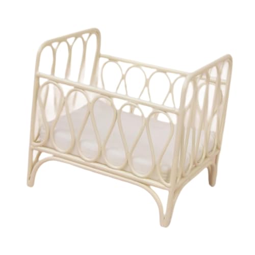 Perfeclan 1:12 Miniatur-Kinderbett, Babypuppen-Wiegenbett, Puppenhausmöbel, Babybett mit Matratze, Landschaftszubehör, Zubehör Perfeclan 1:12 Miniatur-Kinderbett, Babypuppen-Wiegenbett, Puppenhausmöbel, Babybett mit Matratze, Landschaftszubehör, Zubehör von Perfeclan
