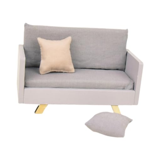 Perfeclan 1:12 Puppenhaus-Möbelsofa, DIY-Modell mit Sofakissen, Rollenspiel-Requisiten, Möbelspielzeug, für eine realistische Lebensszene Perfeclan 1:12 Puppenhaus-Möbelsofa, DIY-Modell mit Sofakissen, Rollenspiel-Requisiten, Möbelspielzeug, für eine realistische Lebensszene von Perfeclan