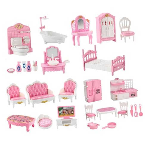 Perfeclan 22 Teiliges Spielhaus Zubehör, Mini Hausmöbel, Rollenspielspielzeug, DIY Szenenmodell, Puppenhaus Möbelset für Kinder Perfeclan 22 Teiliges Spielhaus Zubehör, Mini Hausmöbel, Rollenspielspielzeug, DIY Szenenmodell, Puppenhaus Möbelset für Kinder von Perfeclan