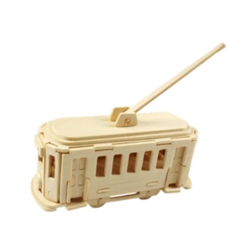 Perfeclan 3D -Puzzle -Straßenbahn Holz Crafts Kit DIY Bauen klassischer Hirnteaser Kinder Spielzeug für Erwachsene Hobbyist Jugendliche von Perfeclan