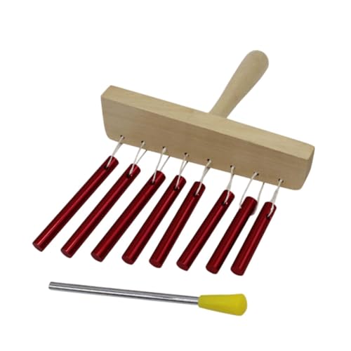 perfeclan Acht-Ton-Handheld Wind Chimes Wind Glockenbühne Performance Tischplatte Wind Chime Percussion Wind Chime für Klassenzimmer , Rot von Perfeclan