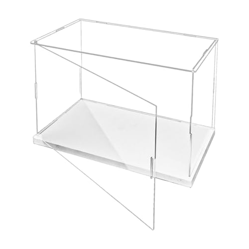 Perfeclan Durchsichtige Vitrine aus Acryl, Schaukasten, vielseitiger Tisch-Organizer, staubdichter Schutz, Schaukastenbehälter für kleine Spielzeugpuppen von Perfeclan