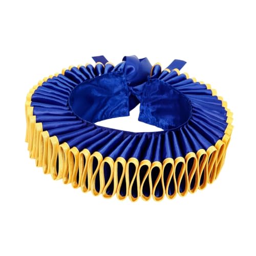 perfeclan Elisabethanische Halskrause, abnehmbares Kostümzubehör mit Rüschen am Hals für Feiertagsparty-Zubehör, Fotografie-Requisiten, Blaugold perfeclan Elisabethanische Halskrause, abnehmbares Kostümzubehör mit Rüschen am Hals für Feiertagsparty-Zubehör, Fotografie-Requisiten, Blaugold von Perfeclan