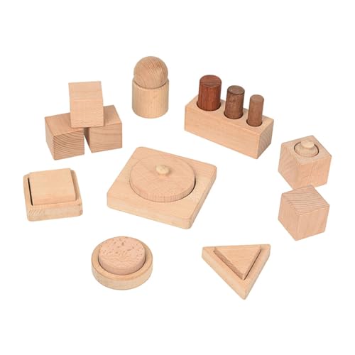 Perfeclan Form Holzrätsel Geometrische Matching Puzzle Bildungsspielzeug 3D Geometrische Formen Block für Kinder im Alter von 3+ Jahren Kinder von Perfeclan