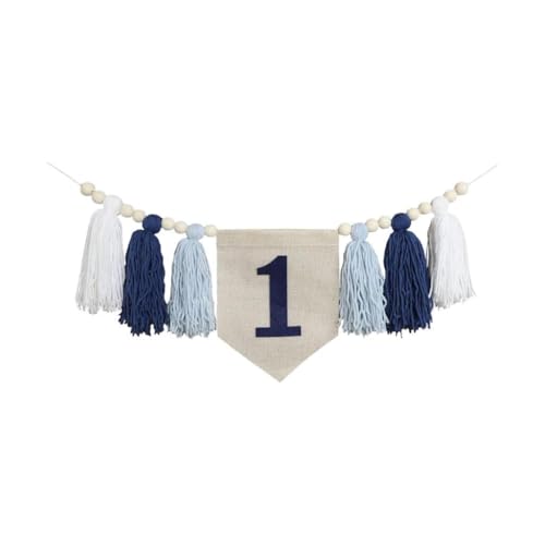 Perfeclan Hochstuhl Banner Perle Quasten Girlande Photobooth Requisiten Erste Geburtstagsfeier für Babyparty Kinder Zimmer Dekor Baby, Blau Perfeclan Hochstuhl Banner Perle Quasten Girlande Photobooth Requisiten Erste Geburtstagsfeier für Babyparty Kinder Zimmer Dekor Baby, Blau von Perfeclan