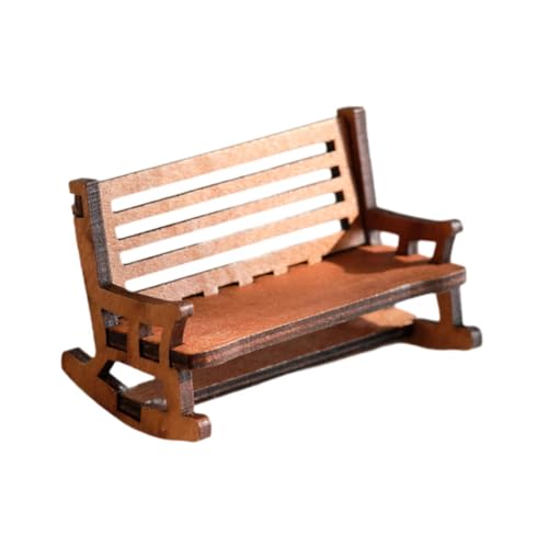 Perfeclan Holz Mini Stuhl Dekoration Möbel Miniatur Realistisches Slat -Design Simuliertes Stuhl Dekoration für Dollhouse Fairy Gardens von Perfeclan