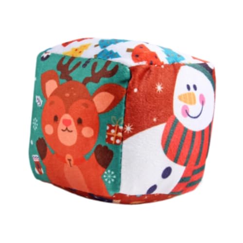 Perfeclan Infant Rassle Toy Stoff Bausteine ​​Crinkle und Rasseln der Entwicklung von Feinmotorik-Fähigkeiten für 0-6 Monate, Weihnachten von Perfeclan