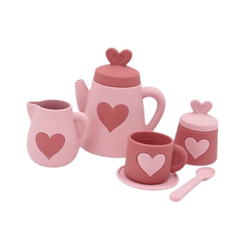 Perfeclan Kids Tea Party Set Kids Tea Set Playset Kitchengeschirr Spielzeug Frühschullehrer für Vorschulgeschenke Party Spielzeugjungen und Mädchen, Ziegelrot Perfeclan Kids Tea Party Set Kids Tea Set Playset Kitchengeschirr Spielzeug Frühschullehrer für Vorschulgeschenke Party Spielzeugjungen und Mädchen, Ziegelrot von Perfeclan