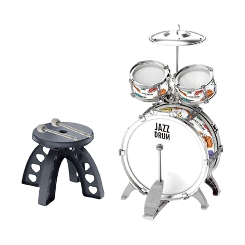 Perfeclan Kinder-Schlagzeug-Set, Musikspielzeug, frühes Lernen mit Trommelstock, sensorisches Spielzeug für Bühnenaufführung, Konzert, Geburtstagsgeschenk, Silbrig Perfeclan Kinder-Schlagzeug-Set, Musikspielzeug, frühes Lernen mit Trommelstock, sensorisches Spielzeug für Bühnenaufführung, Konzert, Geburtstagsgeschenk, Silbrig von Perfeclan