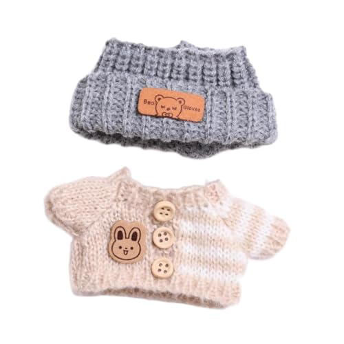 Perfeclan Mini-Puppen-Kleidung, Puppen-Kleidung, Anzug, niedliche Stofftier-Kleidung, Kleidung, Pullover und Mütze, Zubehör für Geschenk-DIY-Bastelarbeiten, Braun Perfeclan Mini-Puppen-Kleidung, Puppen-Kleidung, Anzug, niedliche Stofftier-Kleidung, Kleidung, Pullover und Mütze, Zubehör für Geschenk-DIY-Bastelarbeiten, Braun von Perfeclan