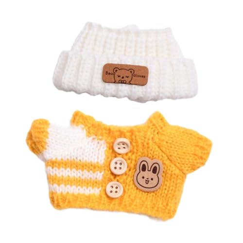 Perfeclan Mini-Puppen-Kleidung, Puppen-Kleidung, Anzug, niedliche Stofftier-Kleidung, Kleidung, Pullover und Mütze, Zubehör für Geschenk-DIY-Bastelarbeiten, Gelb Perfeclan Mini-Puppen-Kleidung, Puppen-Kleidung, Anzug, niedliche Stofftier-Kleidung, Kleidung, Pullover und Mütze, Zubehör für Geschenk-DIY-Bastelarbeiten, Gelb von Perfeclan