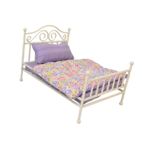 Perfeclan Miniatur-Puppenbett, Kinderspielzeug, Modellbett, Szene, Schlafzimmer, Mikroszene, Rollenspiel, Puppenhausmöbel, Puppenhauszubehör, Weiß Perfeclan Miniatur-Puppenbett, Kinderspielzeug, Modellbett, Szene, Schlafzimmer, Mikroszene, Rollenspiel, Puppenhausmöbel, Puppenhauszubehör, Weiß von Perfeclan
