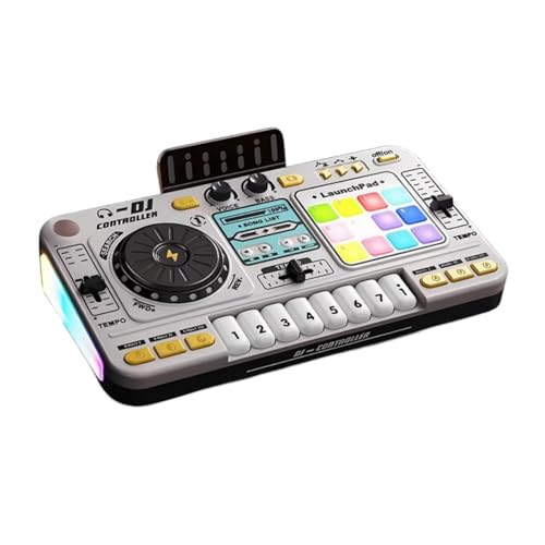 Perfeclan Musical DJ Set für Kinder Musical Toy Turntable Gift Bildungstisch Instrument mit Lichtern DJ Party Mixer Controller, Style A von Perfeclan