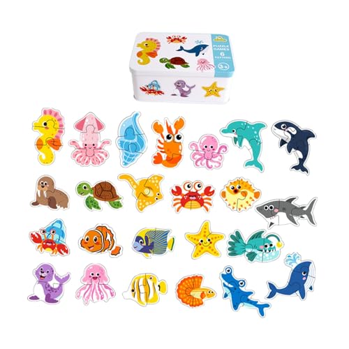 Perfeclan Passende Puzzlespiele, Puzzles mit Musterblöcken, tragbare Vorschul-Lernaktivität für, frühes Lernen, Meerestiere Perfeclan Passende Puzzlespiele, Puzzles mit Musterblöcken, tragbare Vorschul-Lernaktivität für, frühes Lernen, Meerestiere von Perfeclan