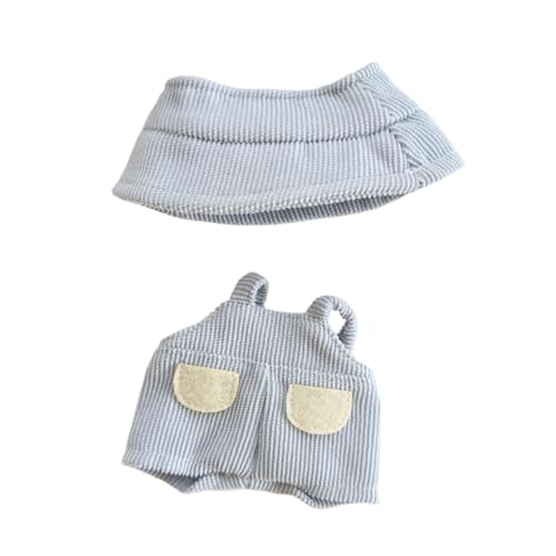 Perfeclan Plüschpuppen -Overalls -Outifits mit Hut, Model -Accessoires, Dress -up -Foto -Requisiten für 15 cm/17 cm Puppe für kleine Mädchen, Blauer Hut von Perfeclan