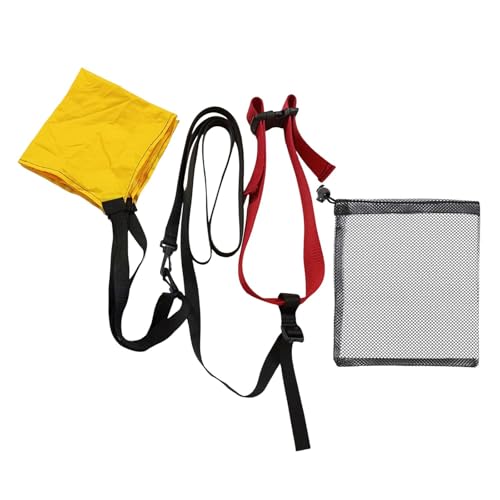 Perfeclan Schwimmwiderstandstrainingset Set Swim Drag Parachute Anpassbare tragbare Krafttrainingsbänder für Athleten Innenräume, Gelb Und Klein von Perfeclan