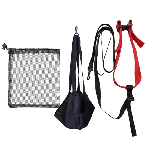 Perfeclan Schwimmwiderstandstrainingset Set Swim Drag Parachute Anpassbare tragbare Krafttrainingsbänder für Athleten Innenräume, Schwarz Und Klein von Perfeclan