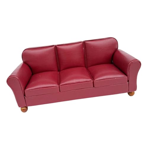 Perfeclan Sofa-Simulationszubehör im Maßstab 1:12, Spielzeug, Lebensszene, Mikrolandschaft, Mini-Modellmöbel für Zuhause, Schlafzimmerdekoration, Rotes 3-sitzer-Sofa Perfeclan Sofa-Simulationszubehör im Maßstab 1:12, Spielzeug, Lebensszene, Mikrolandschaft, Mini-Modellmöbel für Zuhause, Schlafzimmerdekoration, Rotes 3-sitzer-Sofa von Perfeclan