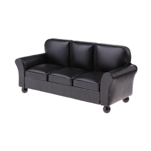 Perfeclan Sofa-Simulationszubehör im Maßstab 1:12, Spielzeug, Lebensszene, Mikrolandschaft, Mini-Modellmöbel für Zuhause, Schlafzimmerdekoration, Schwarzes 3-sitzer-Sofa Perfeclan Sofa-Simulationszubehör im Maßstab 1:12, Spielzeug, Lebensszene, Mikrolandschaft, Mini-Modellmöbel für Zuhause, Schlafzimmerdekoration, Schwarzes 3-sitzer-Sofa von Perfeclan