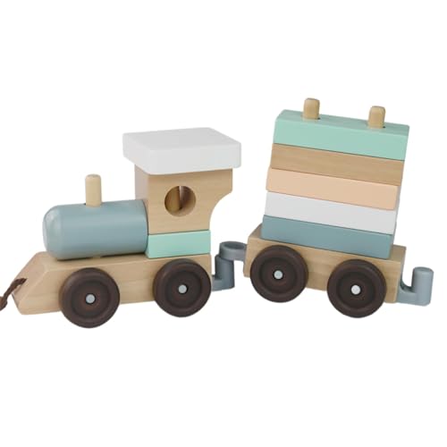 perfeclan Stapelbares Eisenbahn-Spielzeugset, Montessori-Spielzeug, Kinderspielzeug, frühes Lernen, Bausteine, Spielzeugeisenbahn, Stapelspielzeug für Jungen von Perfeclan