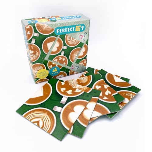 Original Perfect 9 Puzzle – 9 Teile-Puzzle, kniffliges Denkspiel für Erwachsene & Kinder ab 4 Jahren – Kompakte Größe, perfekt für unterwegs – Meditatives Geduldsspiel (Latte Art) von Perfect 9