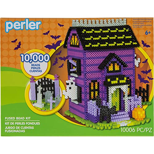 Perler Haunted House Halloween Sicherungsperlen-Set für Kinder und Erwachsene, Mustergrößen variieren, mehrfarbig 10006-teilig von Perler