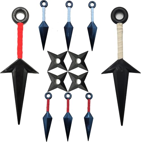 Kunai Ninja Cosplay, Requisiten Ninja Themed Kostüm, Kunststoff, Cosplay Zubehör Kunai Set, Schwarz Kunai Ninja Cosplay, Requisiten Ninja Themed Kostüm, Kunststoff, Cosplay Zubehör Kunai Set, Schwarz von Permangallop