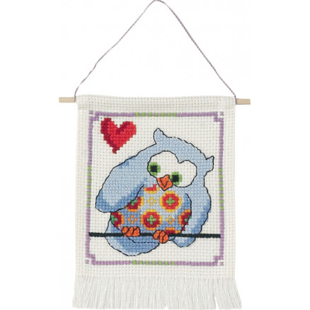 Permin Embroidery Aida für Bausätze Blaue Eule 15x21cm von Permin