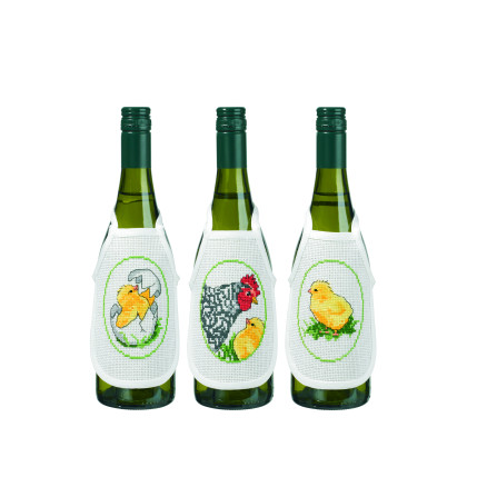 Permin Stickereiset Ostern 3pk Flaschenschürzen 10x15cm Permin Stickereiset Ostern 3pk Flaschenschürzen 10x15cm von Permin