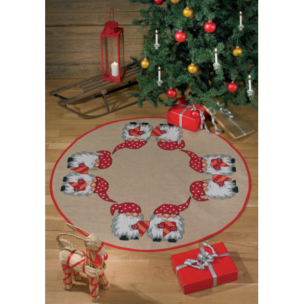 Permin Stickereiset Jute Weihnachtsbaumdecke Elfen Ø118cm von Permin