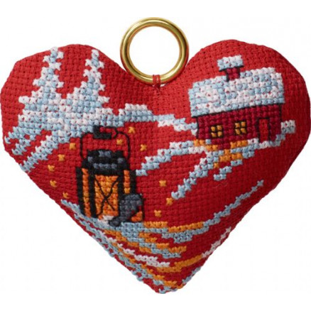 Permin Stickerei-Set Laternenhaus Herz 9x8cm von Permin